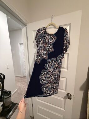 Chico's Navy Paisley Midi Dress
